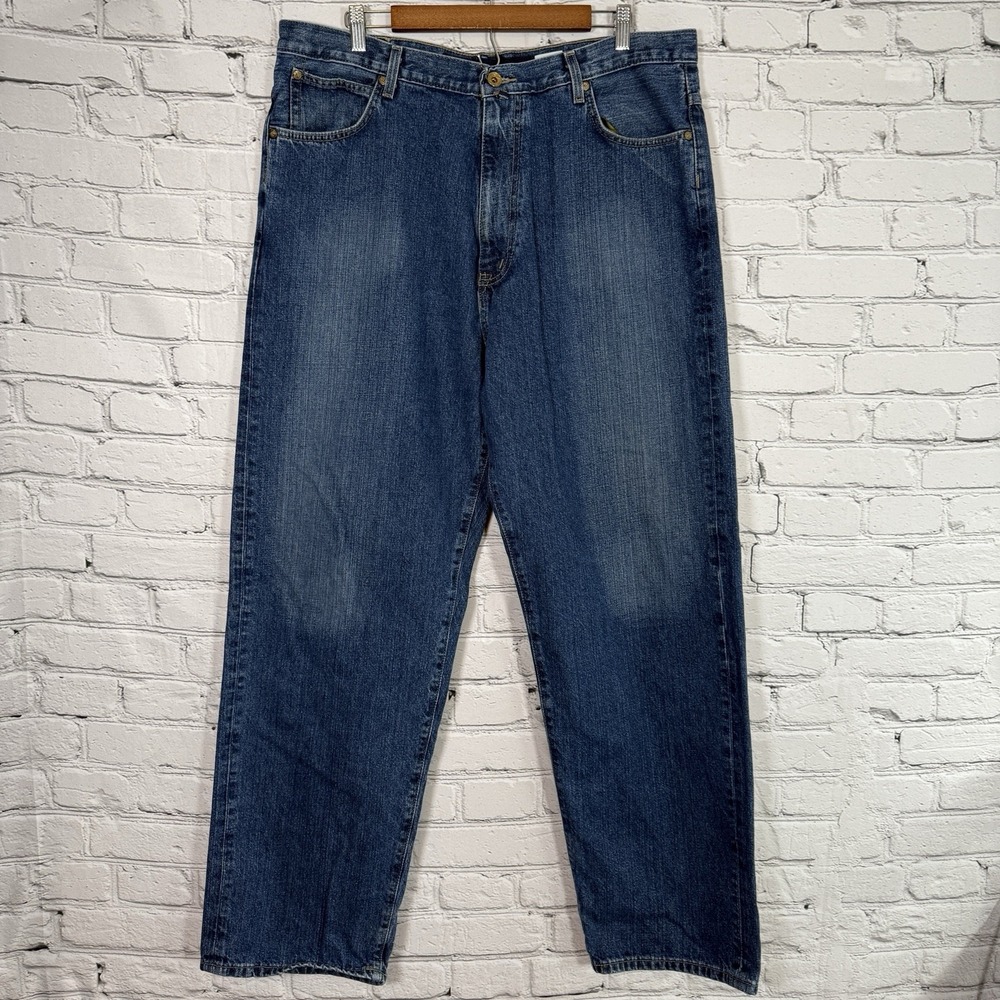 Vintage Nautica Baggy Jeans Mens 38x32 Blue Denim Cotton Y2K Skate Fade 5P5500